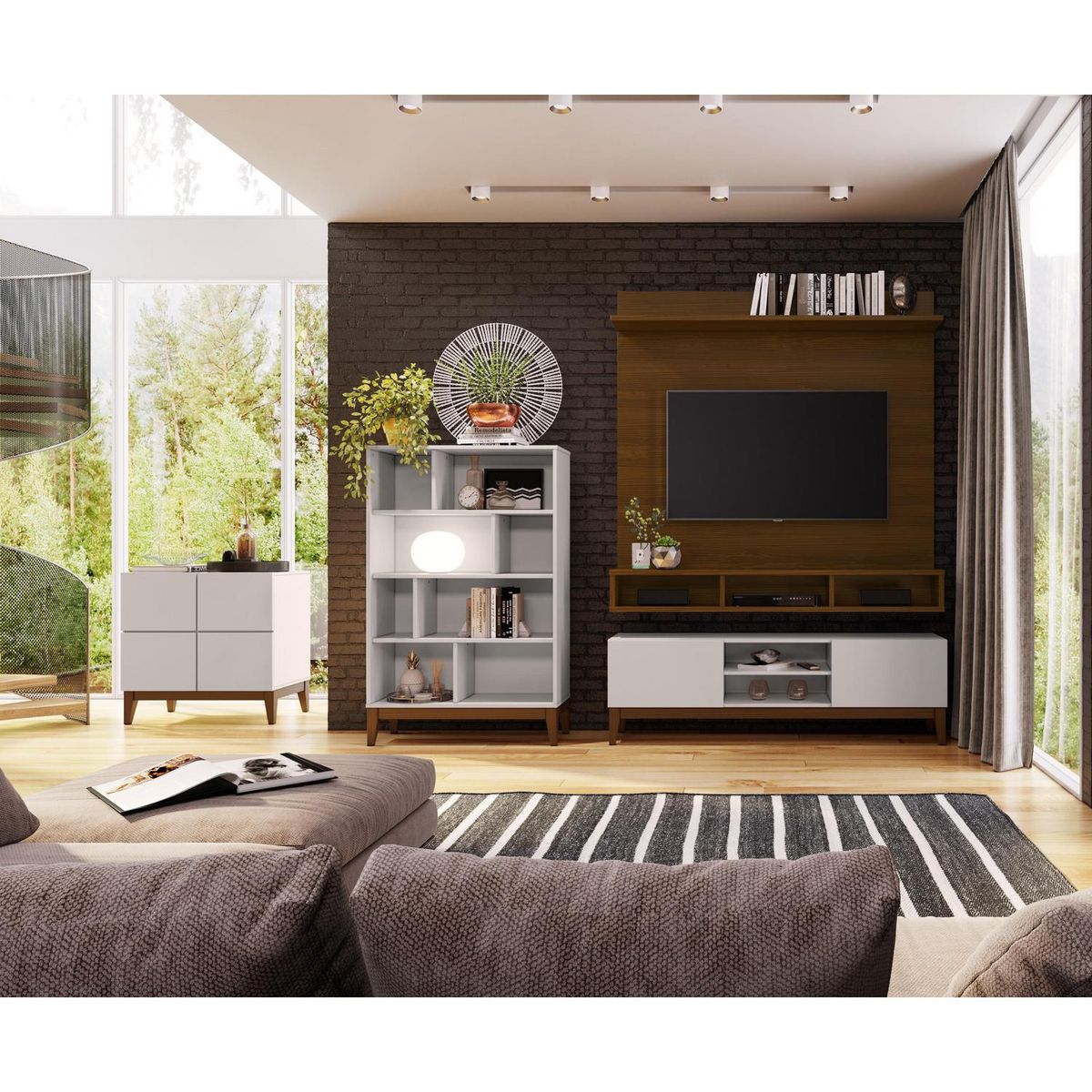 AR DESIGN - Buffet Klein Blanco/Nogal 80xx80 cm