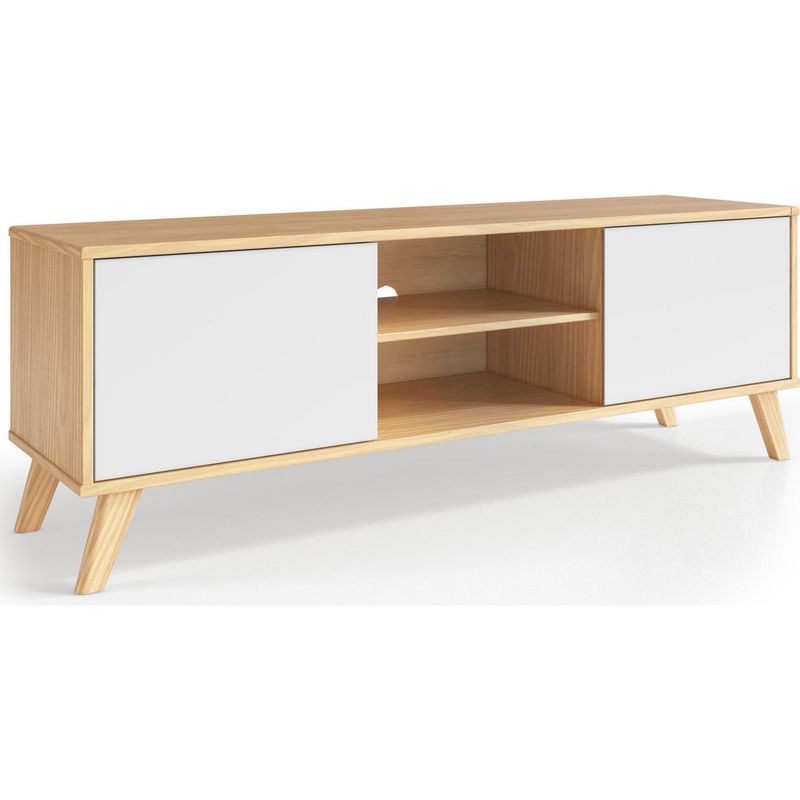AR DESIGN - Rack TV 55" 150x40x51,6 cm roble/blanco