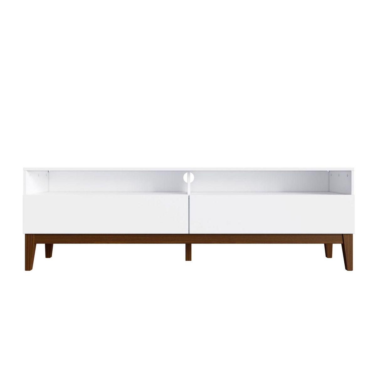 AR DESIGN - Rack TV 60" 160x37,5x50 cm blanco/nogal