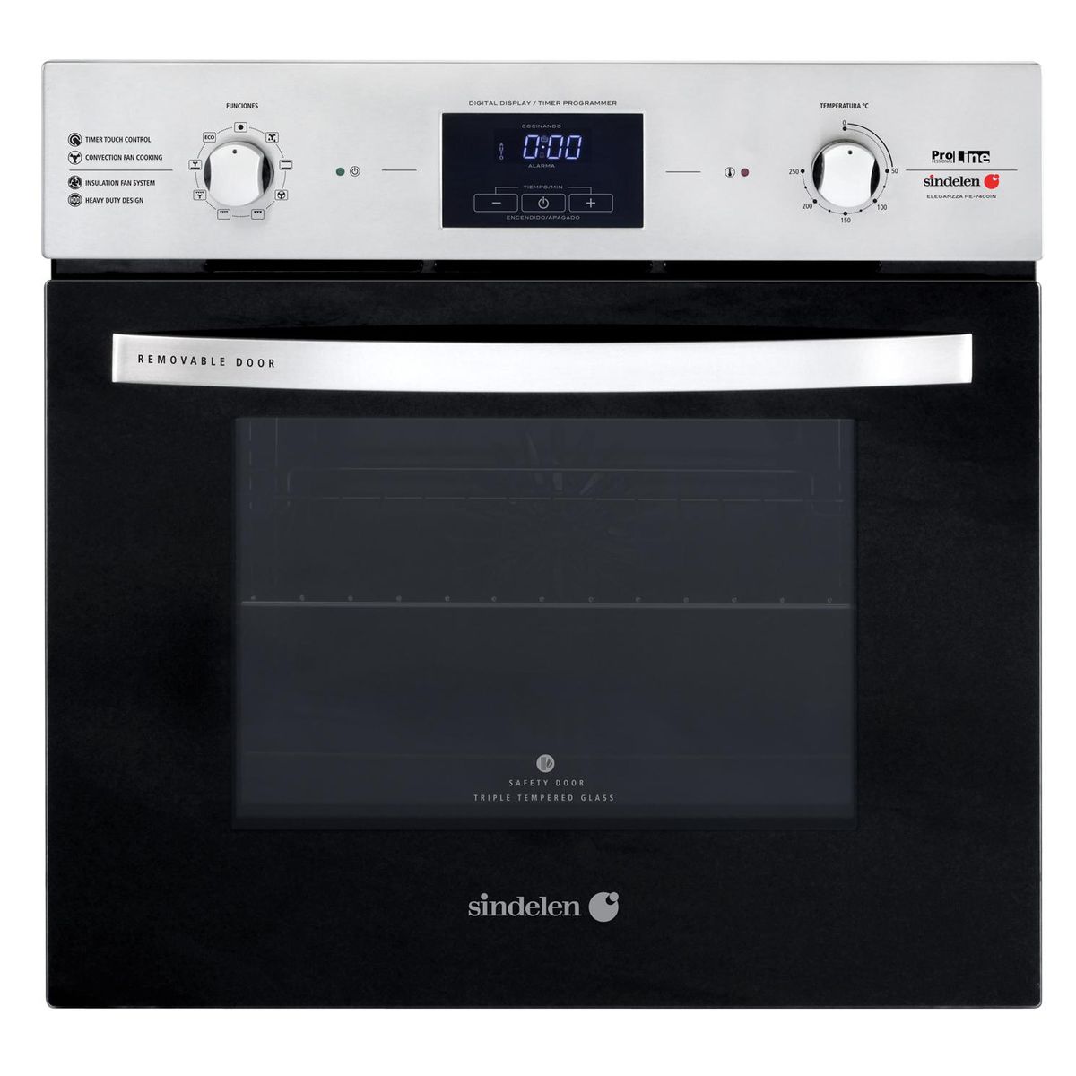 SINDELEN - Horno Eléctrico Empotrado 57 Litros HE-7400IN