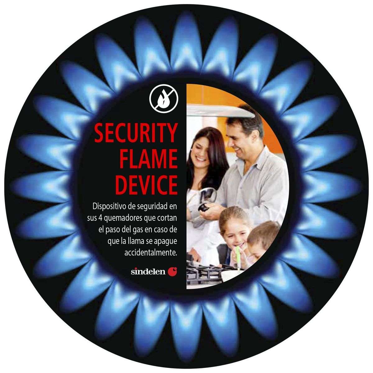 SINDELEN - Encimera Gas Licuado 4 Platos Inox CEG-4650IN