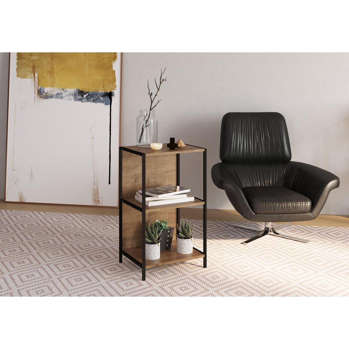 DECOCASA - Librero MDF 3 Nivel(es) 45x76x36 cm Café