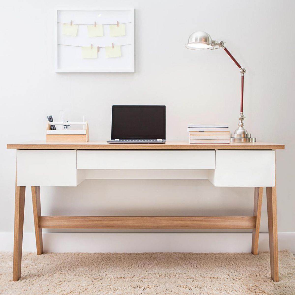 DECOCASA - Escritorio 77,5x60x150 cm MDF blanco