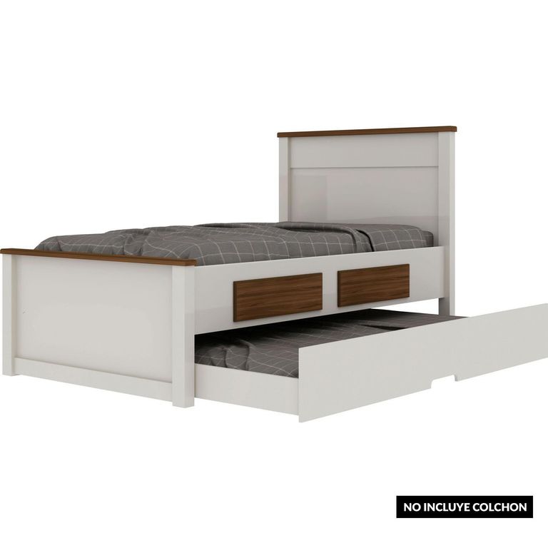 DECOCASA Cama Nido Houston 1.5 plazas Blanco