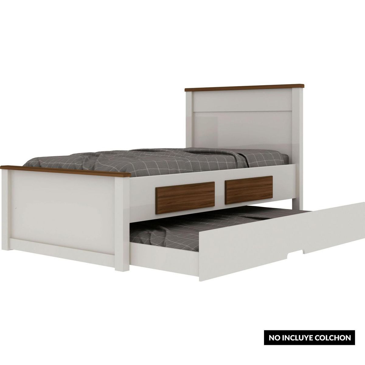 DECOCASA - Cama Nido Houston 1.5 plazas Blanco