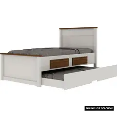 DECOCASA - Cama blanca 1,5 plazas