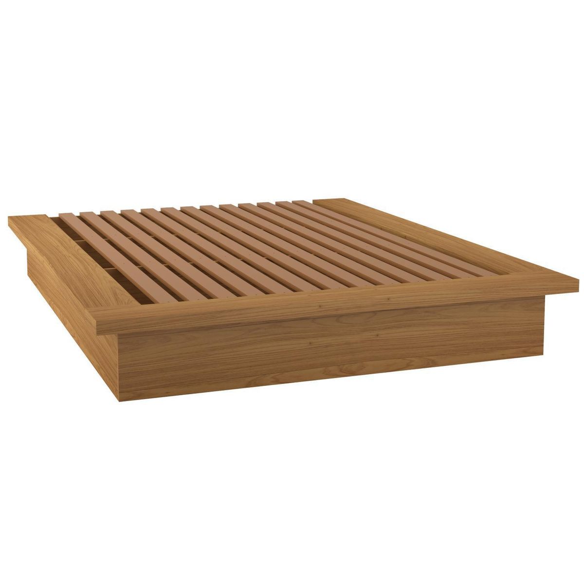 DECOCASA - Cama TW22 2 plazas Castaño