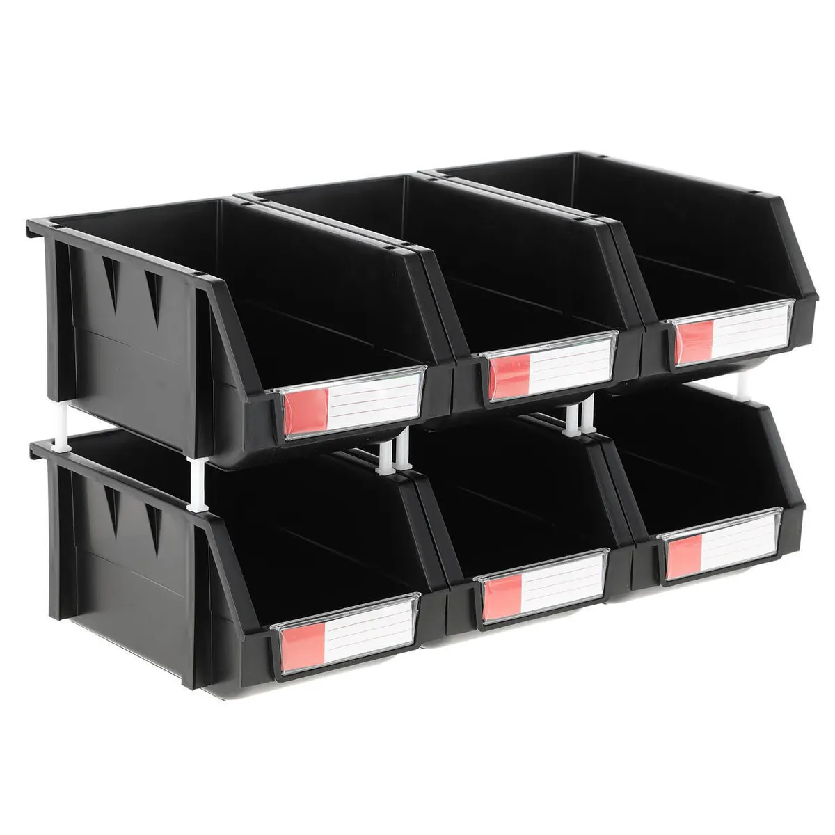 AUTORODEC - Pack 6 Cajas Organizadoras 15x12.4x24 cm 4.5 l Negro