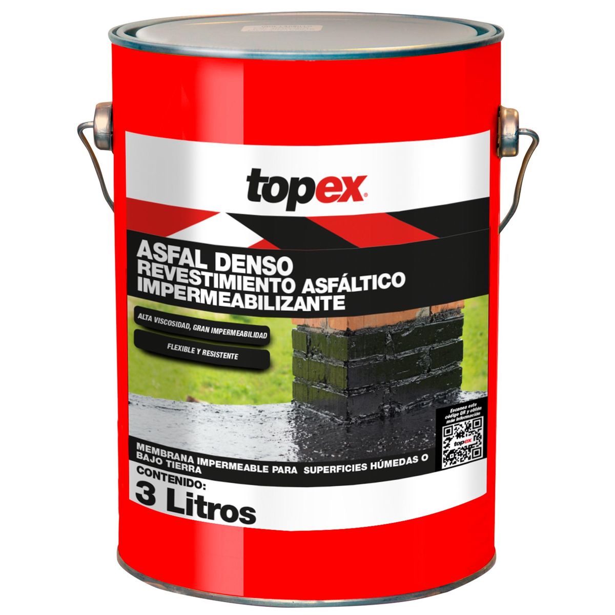 TOPEX - Revestimiento Asfáltico Impermeabilizante 3 Litros Para Hormigón