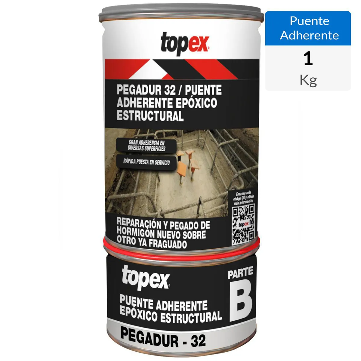 TOPEX - Juego (A+B) 1 kg puente adherente estructural epóxico Pegadur 32