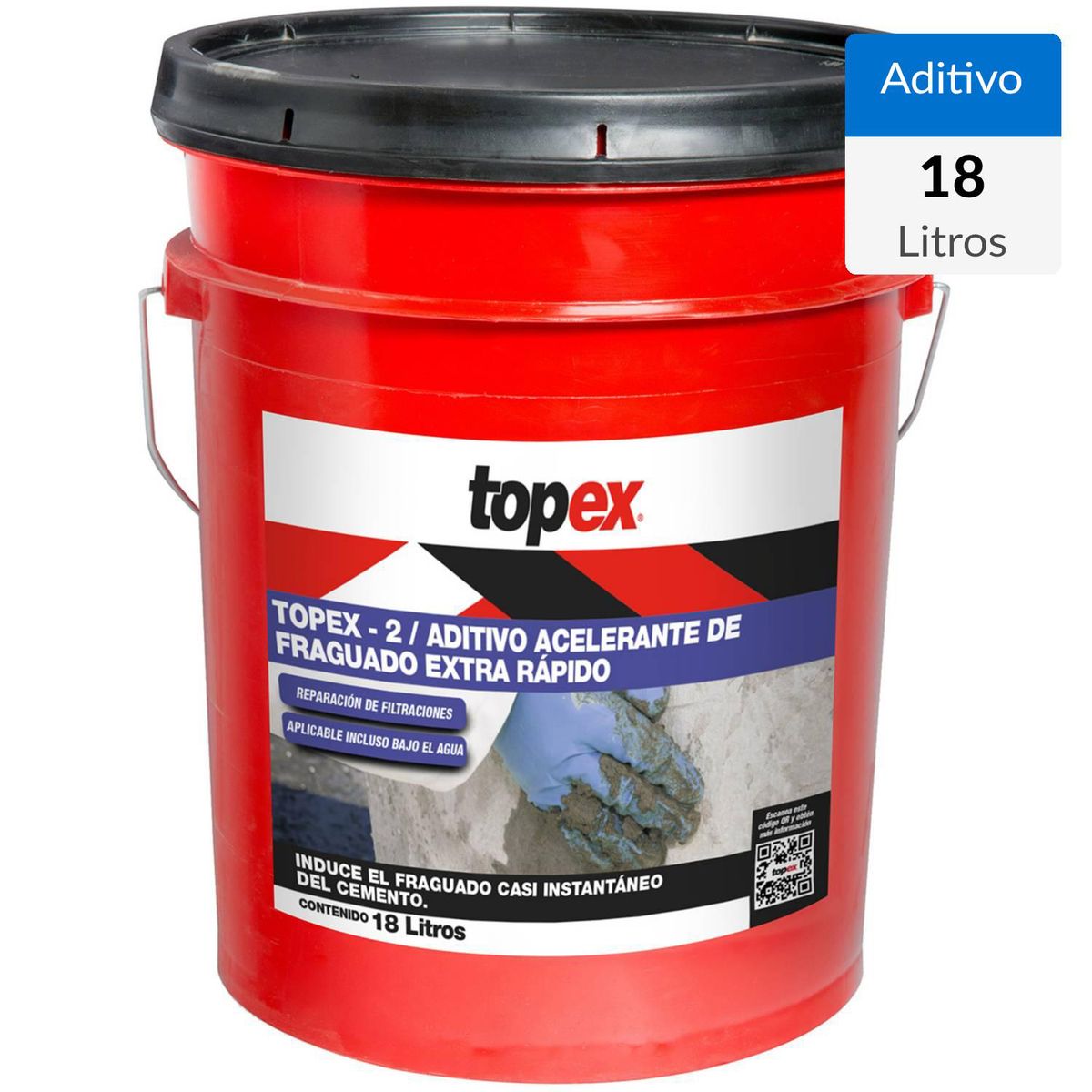 TOPEX - Tineta 18 litros acelerante de fraguado extra rápido