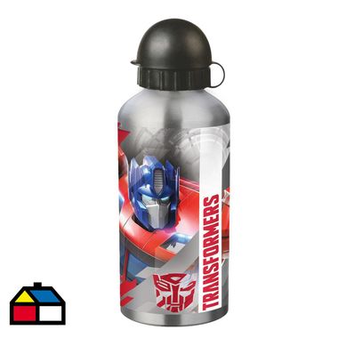 Botella aluminio 600 ml tapa redonda transformers.