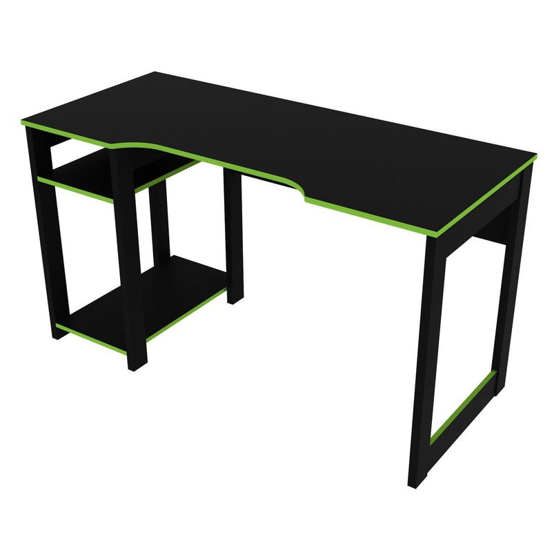 TECNOMOBILI - Mesa gamer 75x136x60 cm negra/verde