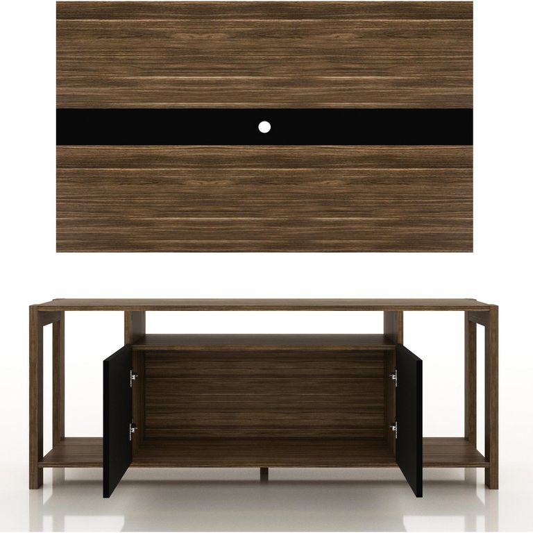TECNOMOBILI Panel Rack TV 50" Nogal/Negro 54x136x35.5 cm