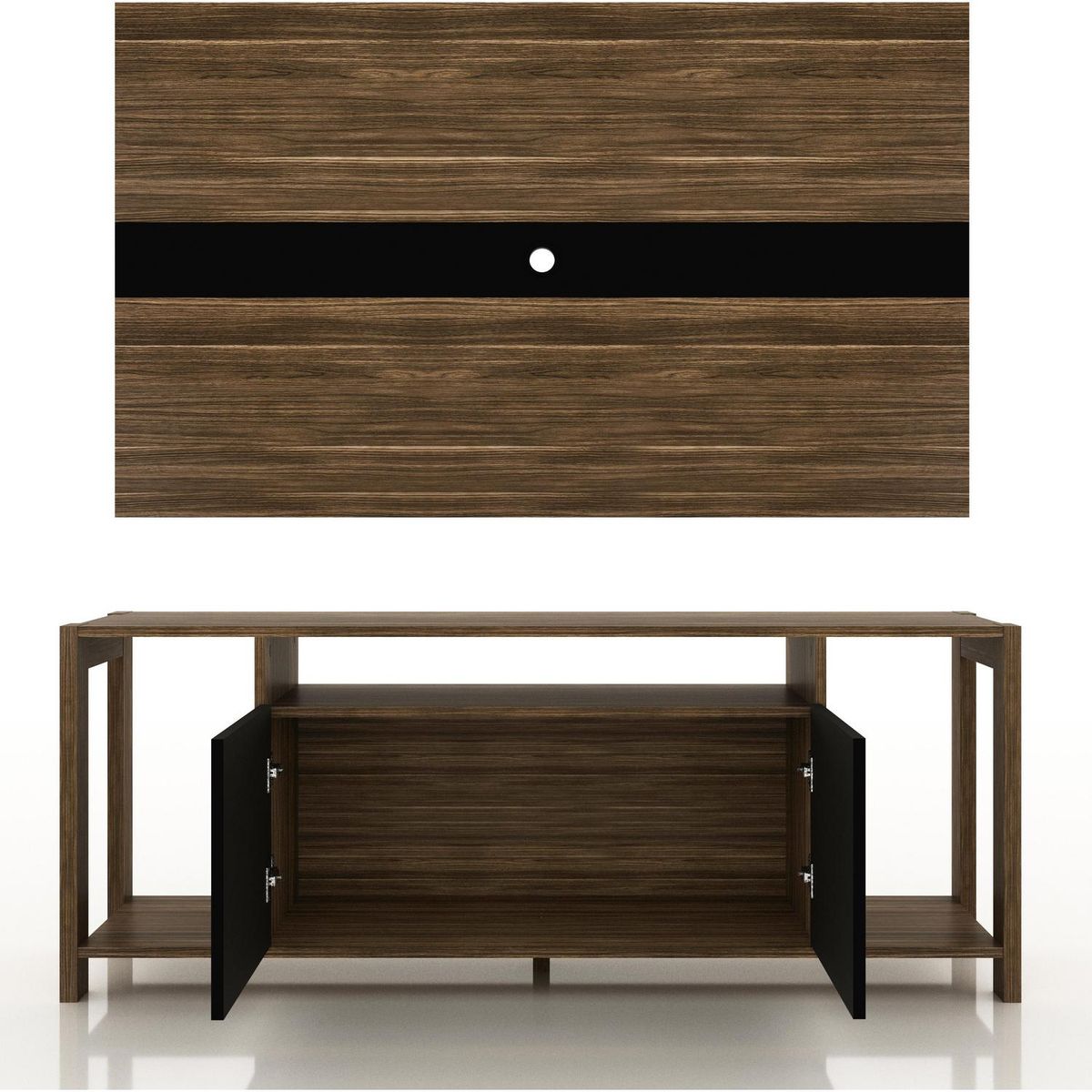 TECNOMOBILI - Rack TV 50" 54x136x35,5 cm nogal/negro