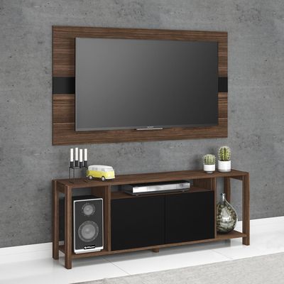 Imagen 2 del producto Panel Rack TV 50"" Nogal/Negro 54x136x35.5 cm