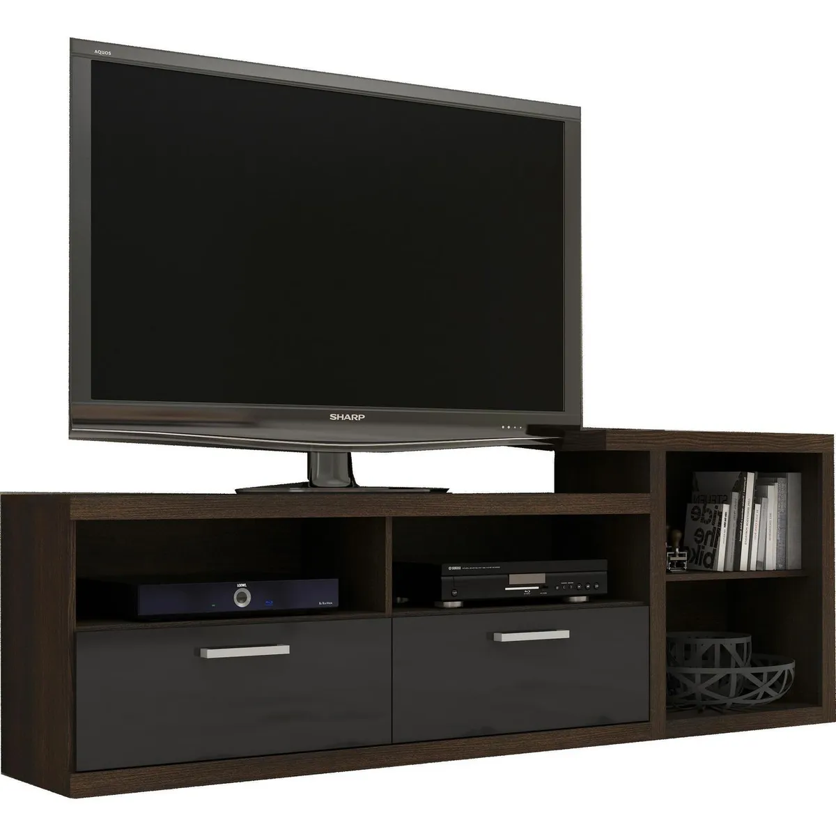 TECNOMOBILI - Rack TV 55" 36x139x13 cm tabaco/negro