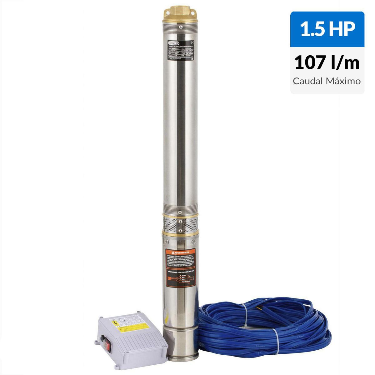 BERCATTI - Bomba pozo profundo 4" 1,5 HP