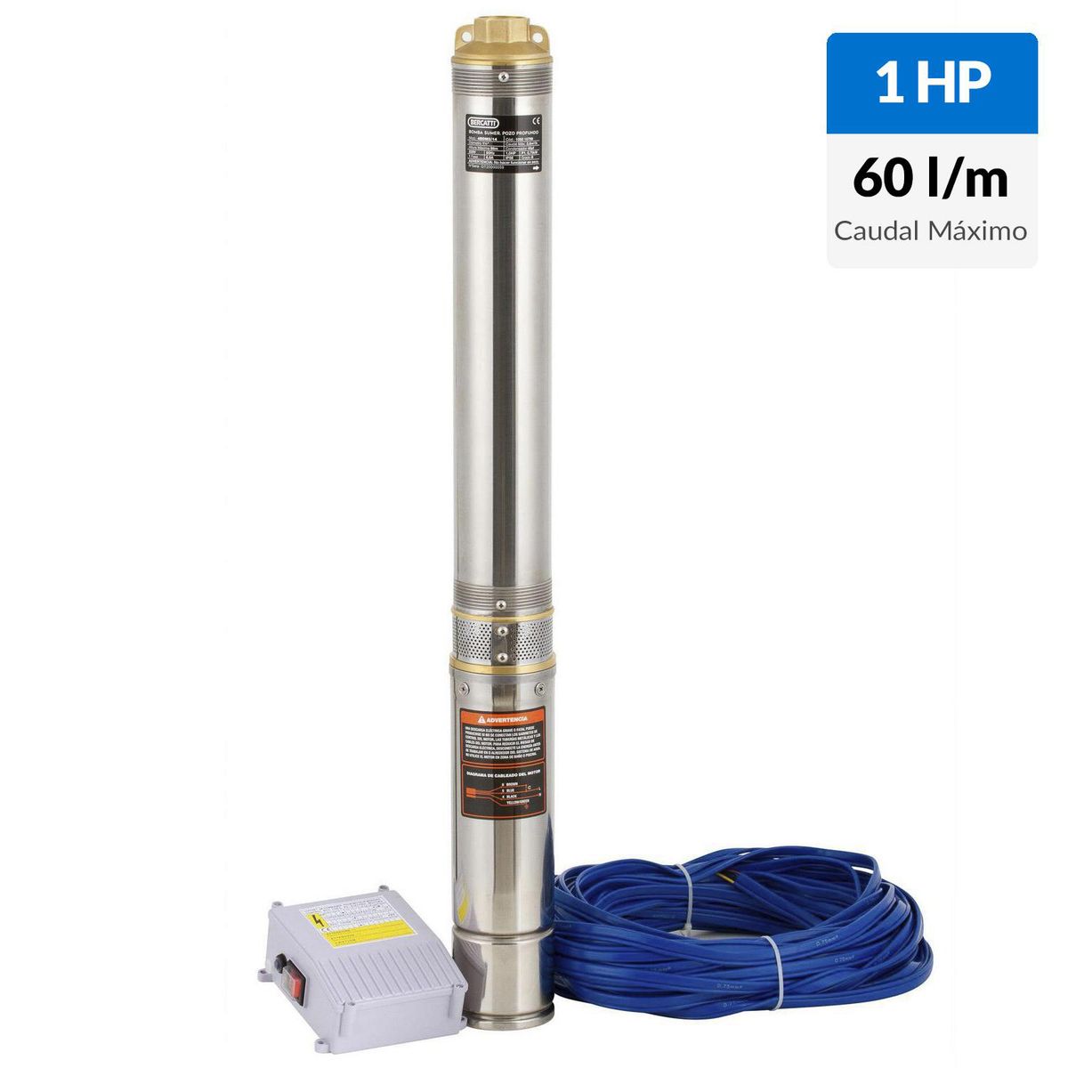 BERCATTI - Bomba pozo profundo 4" 1 HP