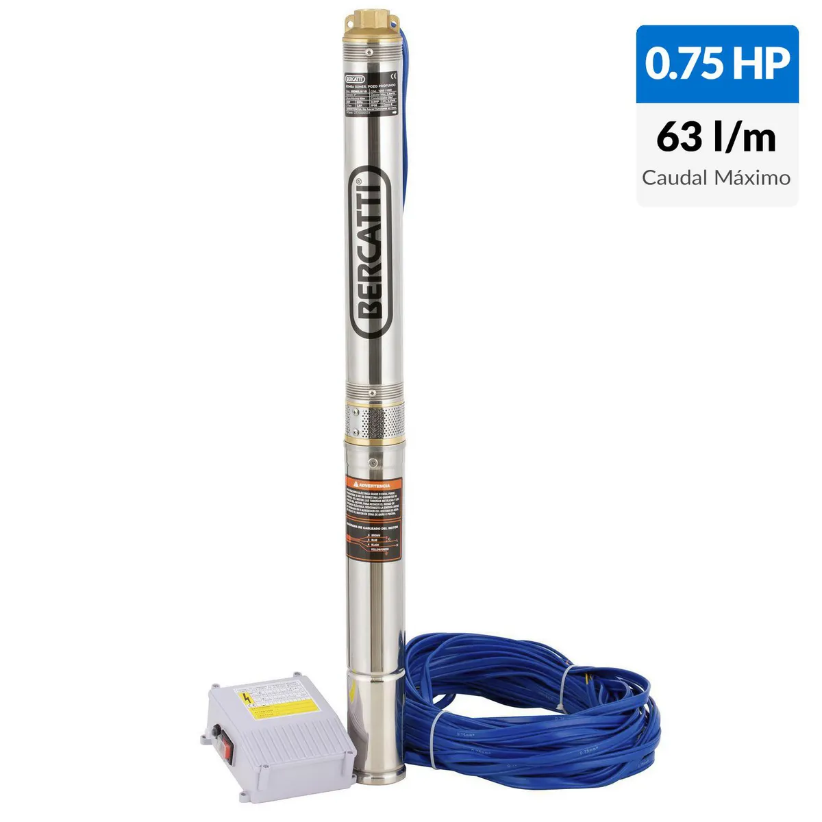 BERCATTI - Bomba pozo profundo 3" 0,75 HP