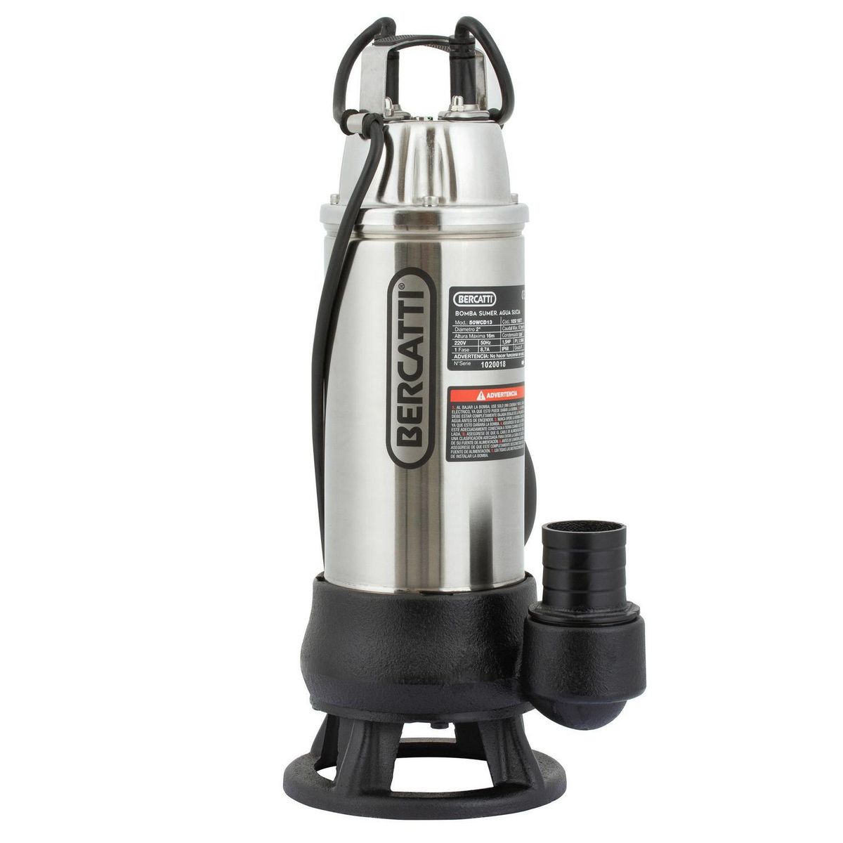 BERCATTI - Electrobomba sumergible 1,5 HP agua sucia