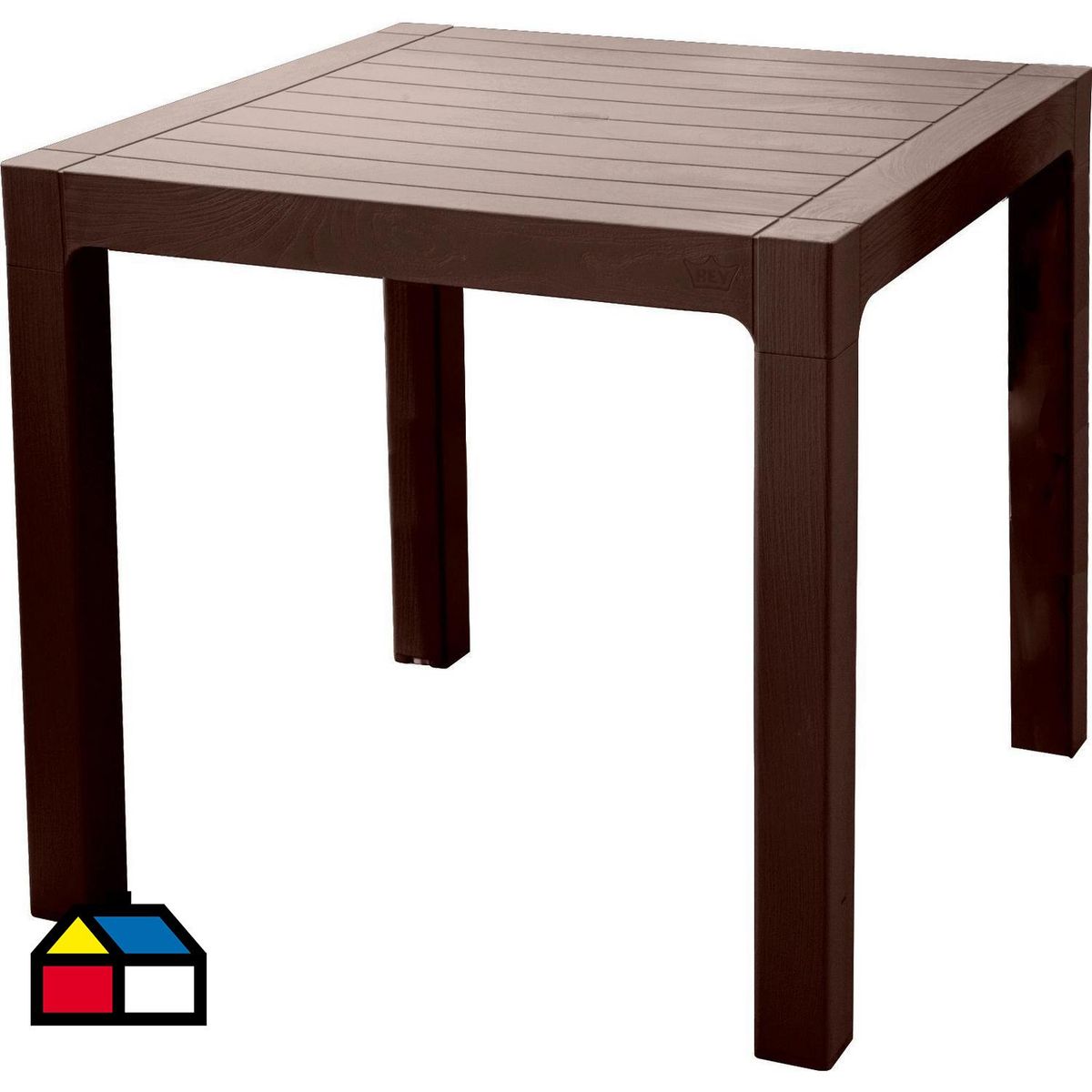 REYPLAST - Mesa Cuadrada Polipropileno 80x74.7x80 cm Marrón moro