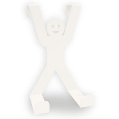 Percha para puerta 9x15x4,5 cm acero blanca