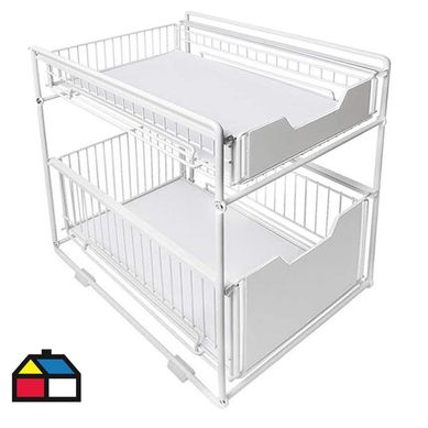 Organizador cesta multiuso 2 niveles extrable