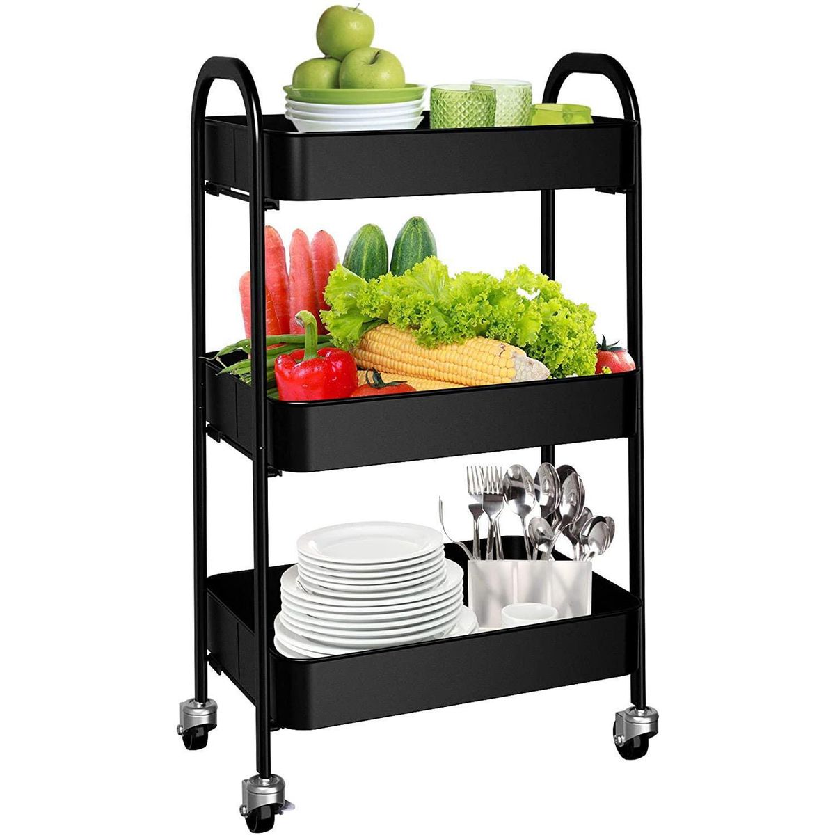 IMPORTADORA USA - Organizador Rodante 42x72x32 cm Negro