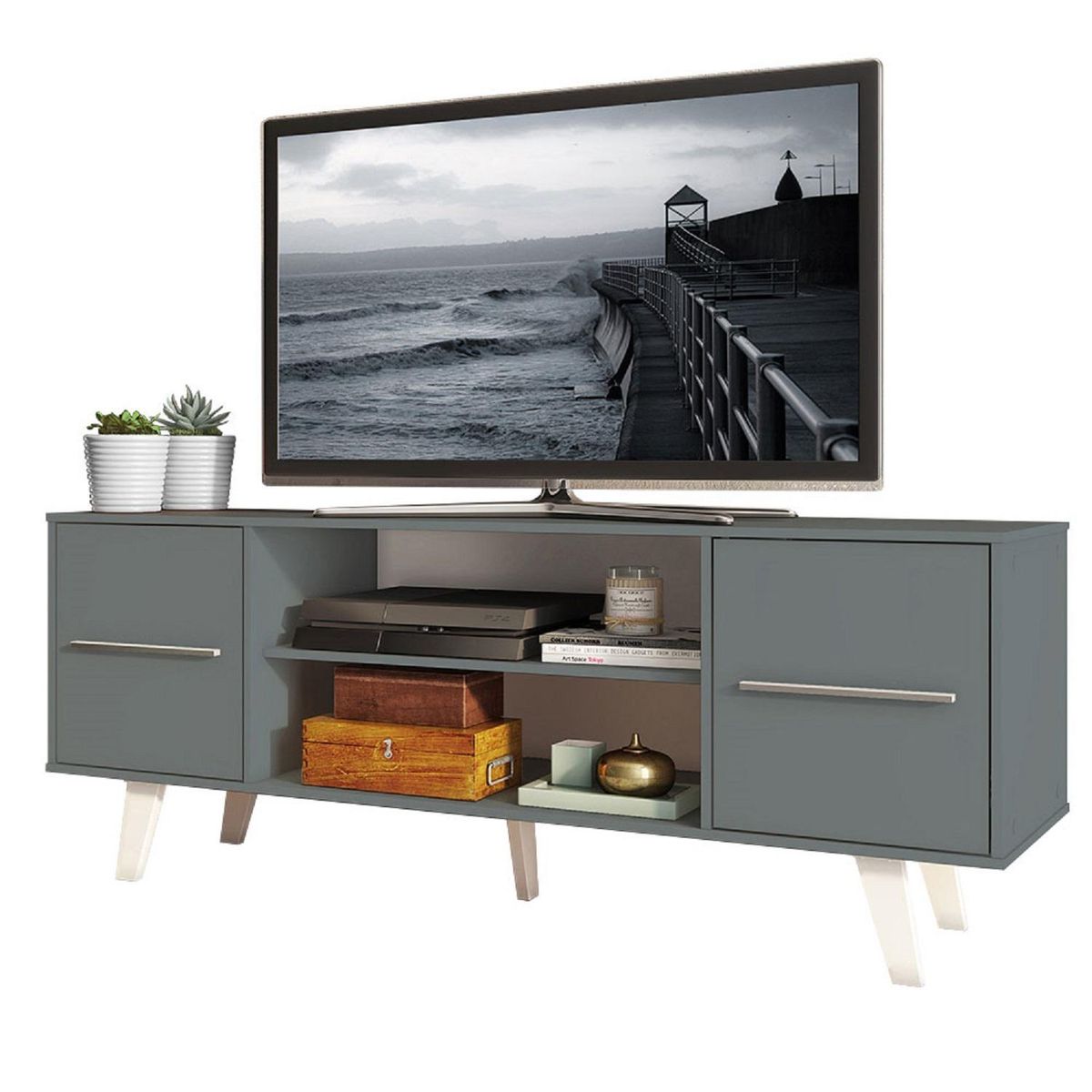 EXIT - Rack TV 55" 54x136x39 cm gris