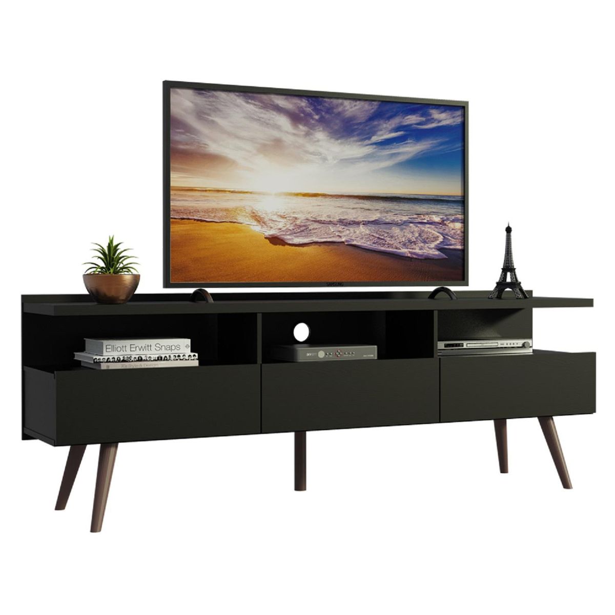 EXIT - Rack TV 65" 58x160x36 cm negro
