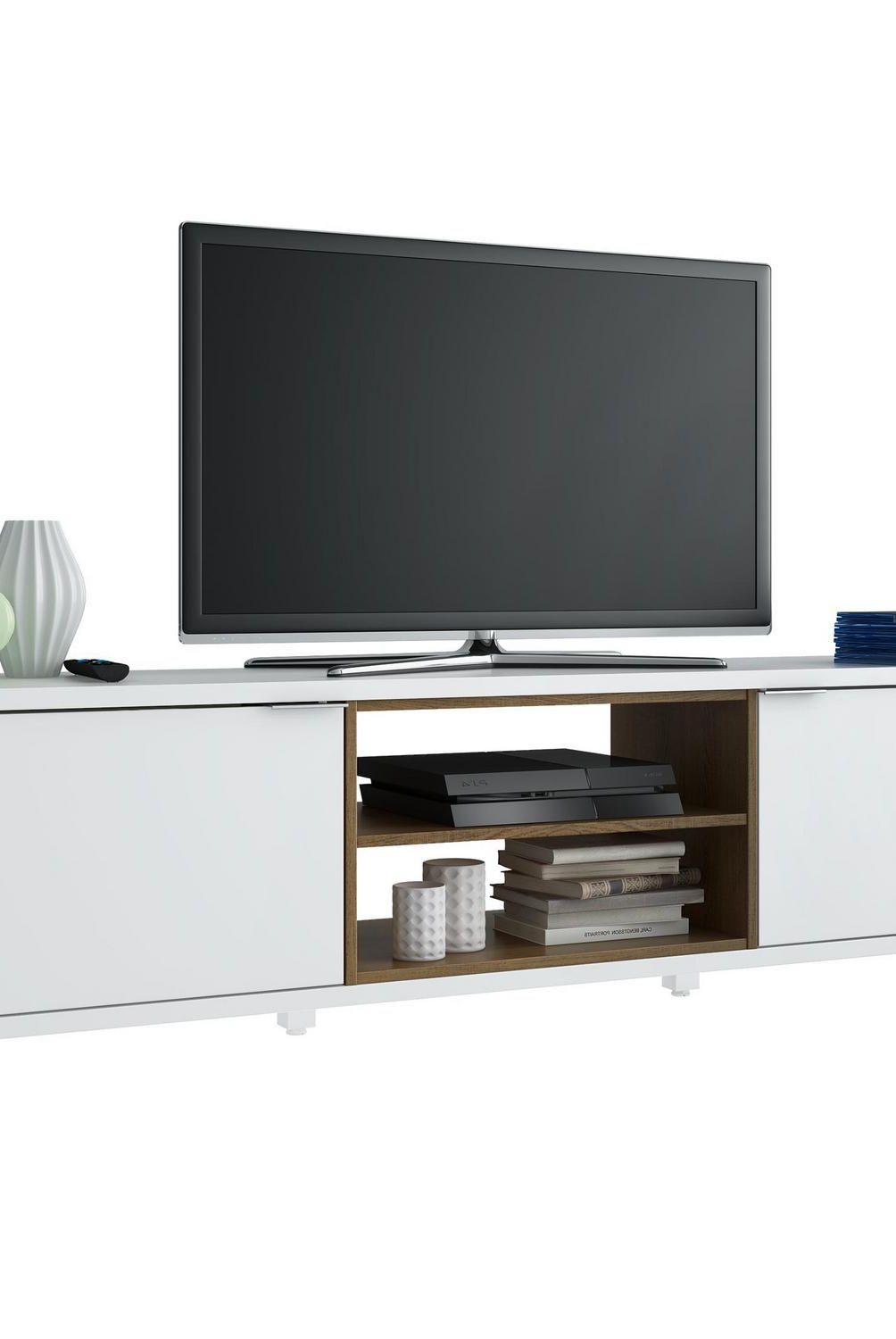 EXIT - Rack TV 75" 48x180x39 cm rustico/blanco