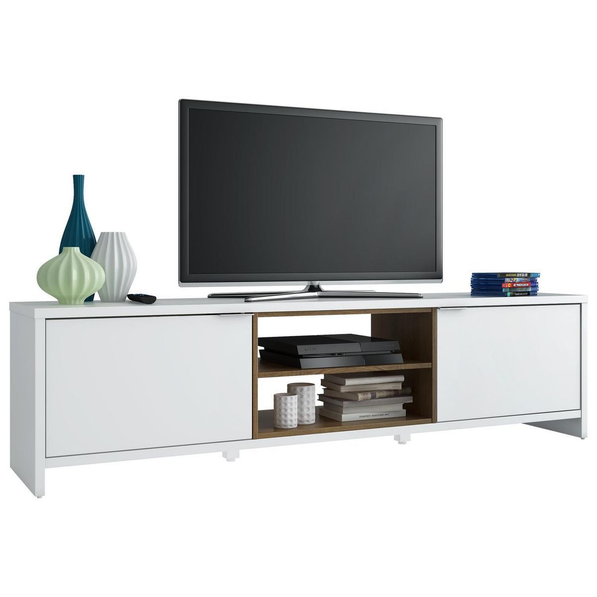 EXIT - Rack TV 75" 48x180x39 cm rustico/blanco