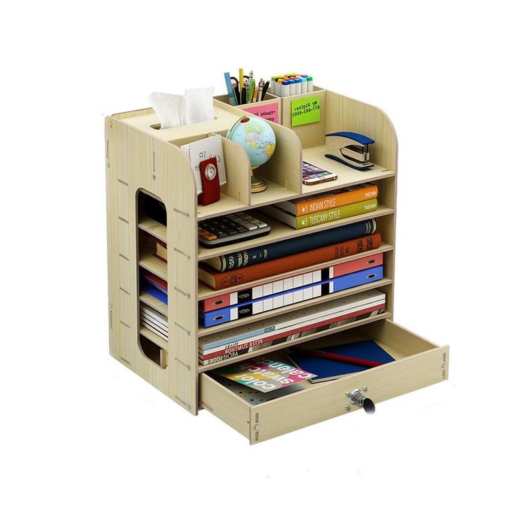 IMPORTADORA USA Organizador Escritorio Cajón Cerradura Multiuso 34X22X32 Cm