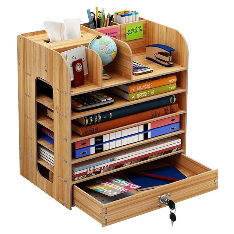 IMPORTADORA USA Organizador De Escritorio Con Cajón Cerradura 34X22X32 Cm
