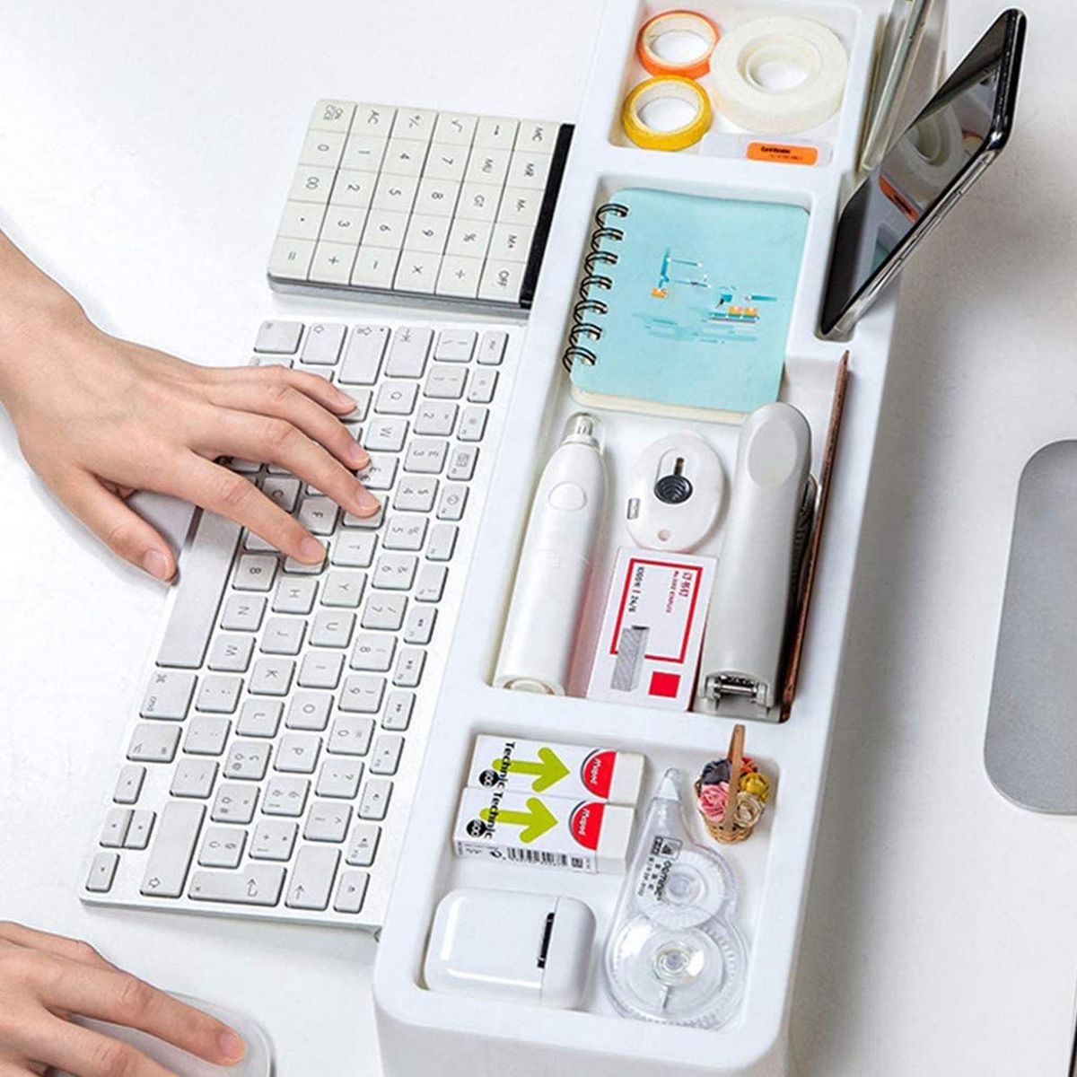 IMPORTADORA USA - Organizador de escritorios 52x14x7 cm blanco