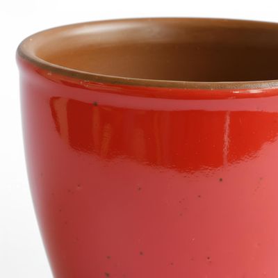 Imagen 2 del producto Set Macetero y Plato Zafiro de Cerámica 10x13 cm Rojo