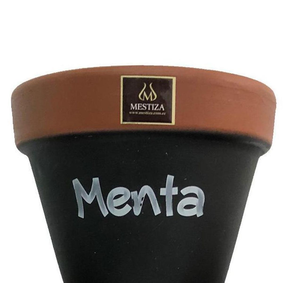 MESTIZA - Set 3 Maceteros Mi Huerto de Arcilla 6x13 cm Negro/terracota