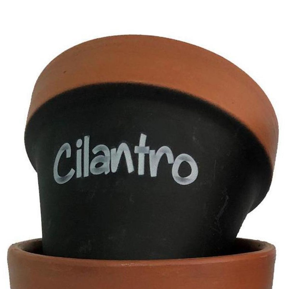 MESTIZA - Set 4 Maceteros Mi Huerto de Arcilla 4x10 cm Negro/terracota