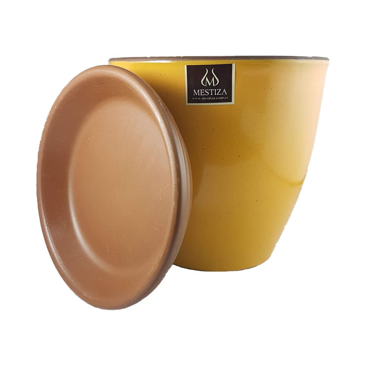 MESTIZA - Set Macetero y Plato Zafiro de Cerámica 12x16 cm Dijon