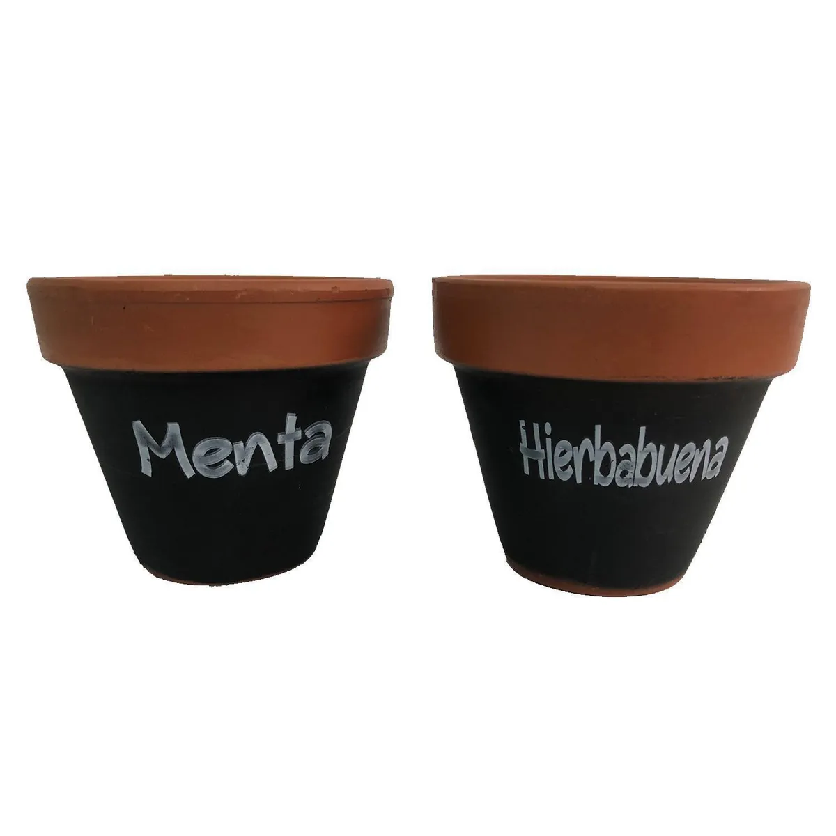 MESTIZA - Set 2 Maceteros Mi Huerto de Arcilla 4x10 Negro/terracota