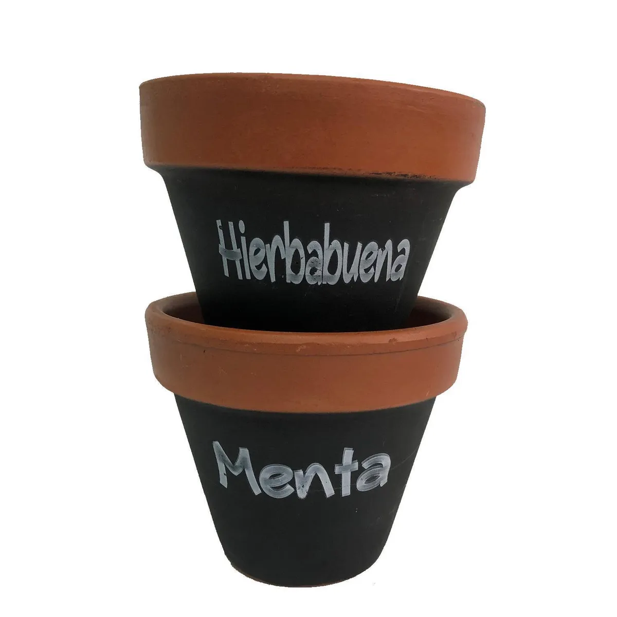MESTIZA - Set 2 Maceteros Mi Huerto de Arcilla 4x10 Negro/terracota