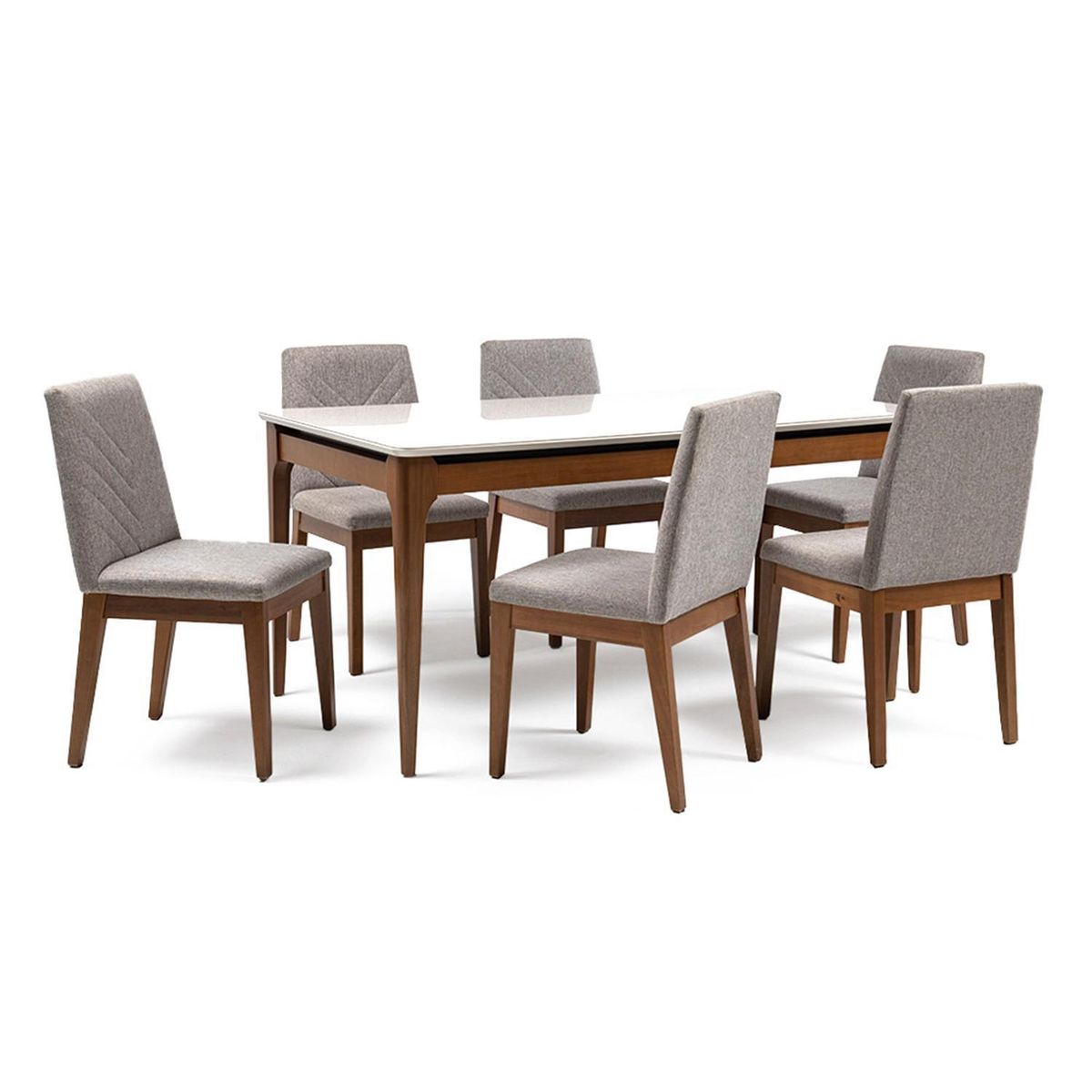 DECOCASA - Juego de Comedor Addar 6 Sillas Mesa Rectangular 90x78x160 cm Café