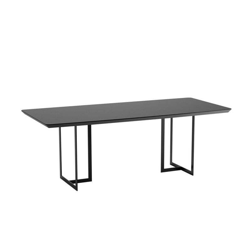 DECOCASA - Juego de Comedor Iron 6 Sillas Mesa Rectangular 100x78,5x183 cm Negro
