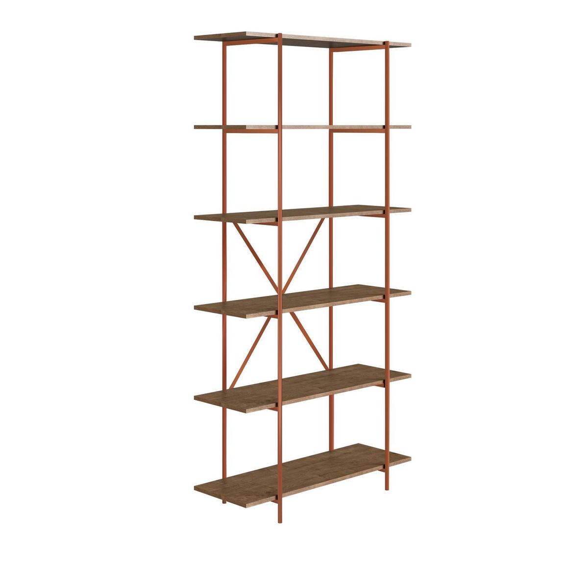 DECOCASA - Librero MDF 6 Nivel(es) 90x180x33 cm Café