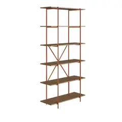 DECOCASA - Librero MDF 6 Nivel(es) 90x180x33 cm Café