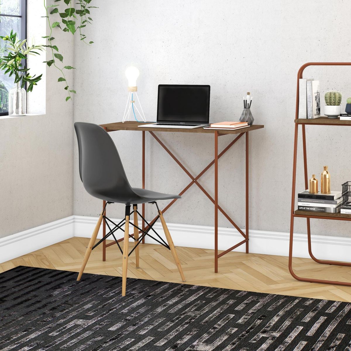 DECOCASA - Escritorio 90x48,5x75 cm MDF café