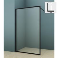 Mampara fija rectangular 100x190 cm aluminio/vidrio templado