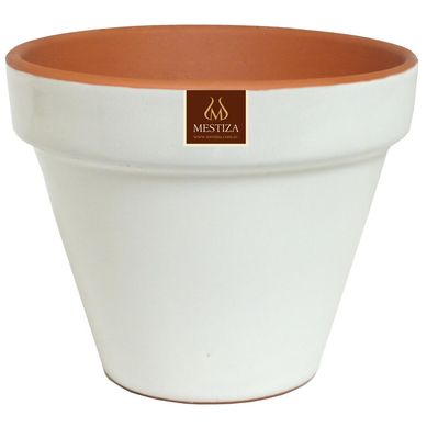 Macetero cermico 37x34cm Blanco