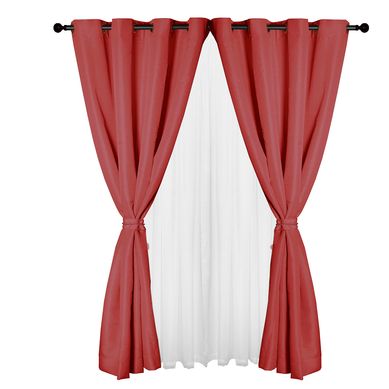 Set Cortinas 8 Piezas Yasmin 140x220 cm